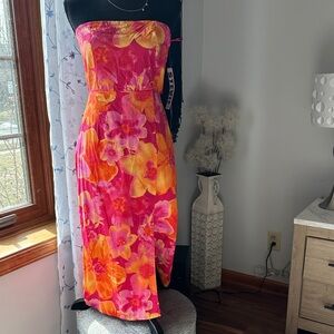 Steve Madden Strapless Dress - Pink and Orange Floral